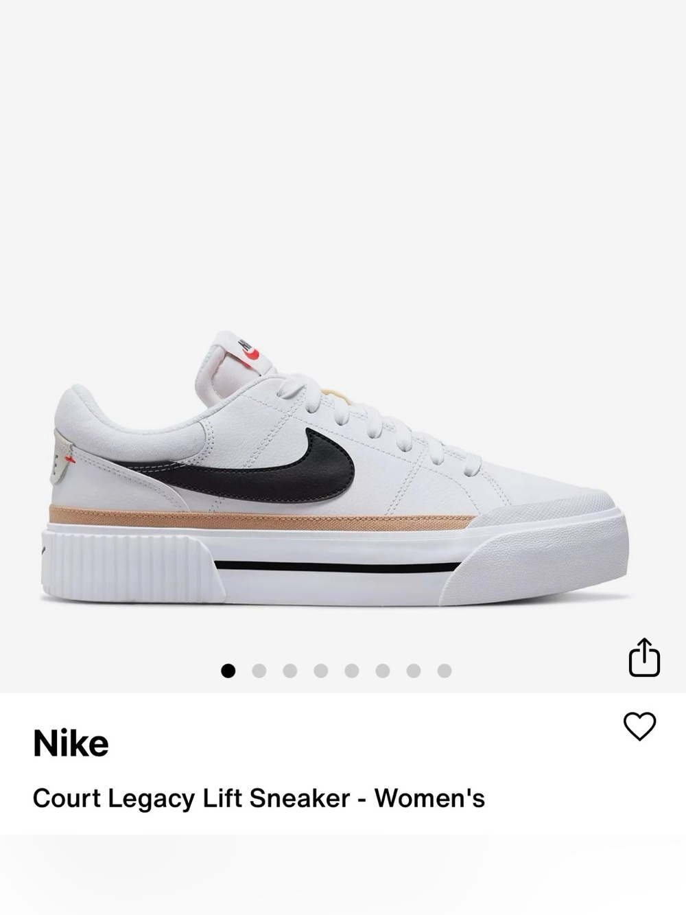 Nike Women’s Court Legacy Lift Platform Sneaker / 9
